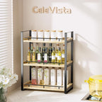 Bathroom Counter Organizer, 3 Tier Wood Countertop Shelf for Vanity, Skincare, Makeup, Kitchen Coffee and Sink Storage, with 