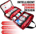 Kitgo First Aid Kit with Hospital Grade Medical Supplies, 220pcs Emergency Medical Trauma Kit, Gift for Dad Husband Great for