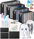 All-in-One 22 Pcs Packing Cubes for Travel Essentials –Includes Cubes,toothbrush covers，Silicone Bottle Cover,zipper bags, Ma