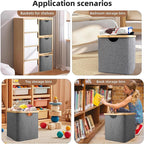 Cube Storage Bin 12 Inch -2 Pack,Collapsible Cube Storage Organizer with Handles,Fabric Storage Bins for Cubes Storages,Squar