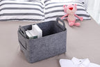 Minoisome Storage Basket Felt Storage Bin Collapsible& Convenient Box Organizer with Carry Handles for Office Bedroom Closet 