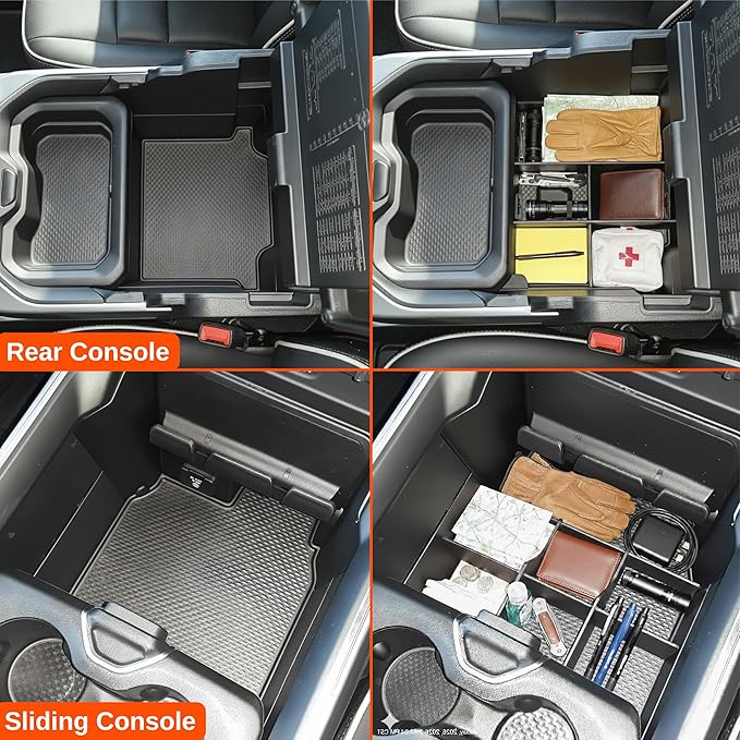 Vehicle OCD - Lower Center Console Organizer for RAM 1500/2500/3500 (2019-2026) (NOT for Classic, Longhorn, Limited) (NOT for TRX, RHO, Rebel GX with console mounted shifter) - Made in USA - SLX161