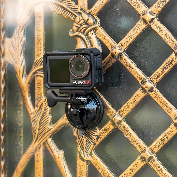 JJC Suction Cup Mount with Extension Arm for DJI Osmo Nano Action 5 Pro 4 3 Action Camera, Strong Stable Suction Cup Base Compatible with Gopro Hero 13 12 11 10, for Insta360 Ace Pro 2 Car Mount