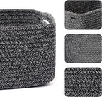 MiniArk Small Storage Baskets for Organizing | Closet Organizer Bins | Shelf Toy Basket | Woven Rope Baskets | Cube Decorativ