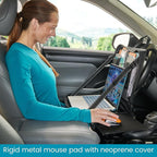 High Road Car Desk for Laptop and Steering Wheel Desk - Portable Car Office Laptop Case with 6 Storage Compartments, Phone Holder, Sturdy Mouse Tray and Wrist Rest