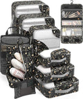 10 Set Packing Cubes for Travel, Gifts for Women Mom,Anti-Tearing Suitcase Organizer for Luggage with Shoe & Hanging Toiletry