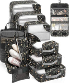 10 Set Packing Cubes for Travel, Gifts for Women Mom,Anti-Tearing Suitcase Organizer for Luggage with Shoe & Hanging Toiletry