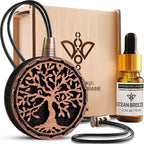 Wood Car Air Freshener — Handmade Car Air Freshener — Tree Of Life Designed Fragrance Oil Diffuser in Wooden Gift Box — Aroma