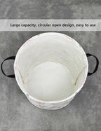 QUEENLALA Large Storage Basket,Laundry Hamper/Bathroom/Home Decor/Collapsible Round Storage Bin,Boys and Girls Hamper/Boxes/C