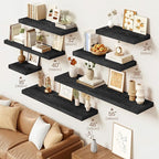 Vivelove 55 Inch Floating Shelves, Deep Wall Shelves with Invisible Brackets, Display Shlf for Bathroom Living Room Kitchen B