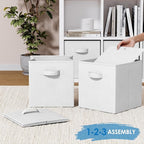 Storage Cubes Pack Of 8 - Standard Size Cube Storage Bin 10.5x10.5x11 With Dual Handles For Easy Carrying- Fabric Storage Bin