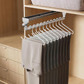 Pull Out Closet Rod, 13.7inch Heavy Duty Pants Rack, Adjustable Clothes Hanger Rail, Space Aluminum Valet Rod, Top Mounted Wa