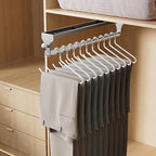 Pull Out Closet Rod, 13.7inch Heavy Duty Pants Rack, Adjustable Clothes Hanger Rail, Space Aluminum Valet Rod, Top Mounted Wa