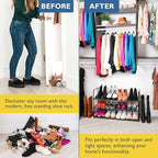 Sundaze Shoe Rack - 3 Tier Shoe Rack for Front Door Entrance, Sturdy Long Shoe Organizer for Closet, Bedroom, Entryway, Garag