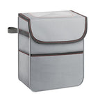 YSSOA Car Trash Can with Lid, Leak-Proof Organizer and Storage Bag, Adjustable and Portable Car Accessory Interior, Collapsible Multipurpose Car Garbage Bag, 2 Gallon, Grey