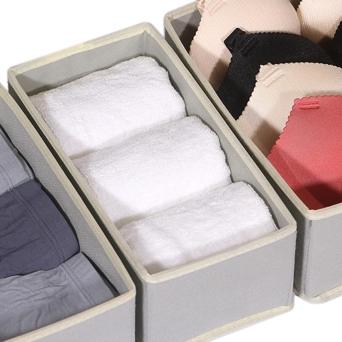 DIOMMELL 12 Pack Foldable Cloth Storage Box Closet Dresser Drawer Organizer Fabric Baskets Bins Containers Divider for Baby C