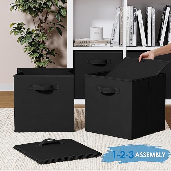 Fabric Storage Cubes for Cube Organizer - 8 Pack Heavy Duty Storage Bins - 13 Inch Cube Storage Bin, Use As A Clothes Storage