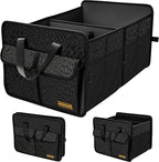 Sturdy Car Trunk Organizer - Large Capacity Trunk Organizer for SUVs & Sedans, Hard-Shell One-Piece Design with Cute Print,