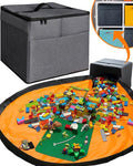 XL Toy Storage Organizer with Play Mat - Storage Bag/Box for Kids, Boys, Girls, Nursery, Playroom - Basket for Building Brick