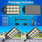 loyoele 9000W Solar Parking Lot Lights 360000LM 7000K LED Solar Street Lights Outdoor Waterproof Dusk to Dawn Street Lights Solar Powered,with Motion Sensor,Yard