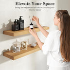 Floating Shelves for Wall, 7.9" Deep Wall Mounted Wood Shelves for Bathroom, Bedroom, Living Room, Kitchen, Hanging Shelf for