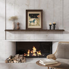 Dreamland 72 inch Floating Shelves for Wall Solid Elm Wood Live Edge Wall Mounted Shelves|Rustic Long Floating Shelves with I