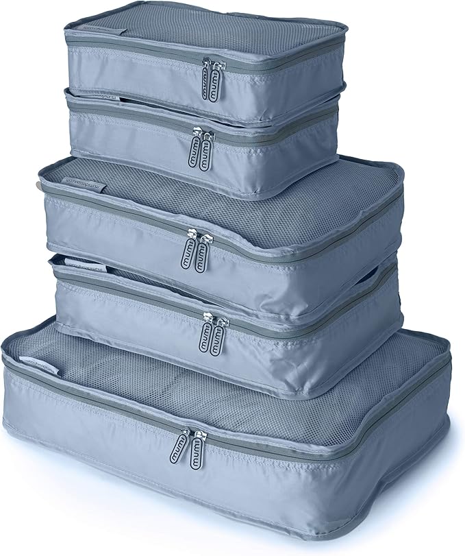 MUMI Packing Cubes - 5 Compression Packing Cubes for Travel, Luggage Organizer Bags for Suitcases, Carry-On, Duffle or Backpa