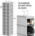 Simple Houseware 2 Pack 10 Shelves Hanging Organizer, Gray