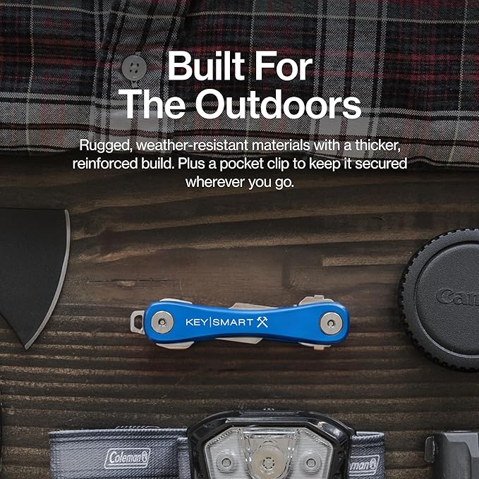 KeySmart Rugged - Multitool Key Holder for Keychain w/Bottle Opener and Pocket Clip, Key Organizer for Key Chain, EDC Keychai