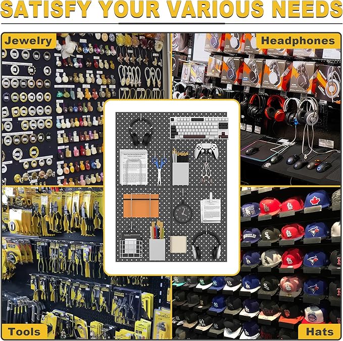 Ultrawall Metal Pegboard Panels, Pegboard Wall Organizer, Black Peg Boards for Wall, Garage Tool Storage Organization, 12"X16