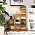 4 Cube Storage Organizer,Wooden 4-Tier Open Shelf Bookshelf,Versatile Storage Cubes for Living Room，Bedroom,Home Office (Oak,