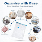 HOUSE DAY 30 Pack Vacuum Storage Bags with Electric Pump, 4 Sizes + 2 Roll-Up (5 Each), Space Saver Vacuum Seal Bags for Clot