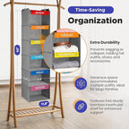Handy Laundry Hanging Clothes Organizer for Kids - 6-Shelf Closet Daily Clothing Organization Labeled Shelves with Days of Th