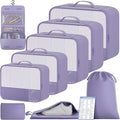 BAGAIL 9 Set Packing Cubes with Packing List Luggage Packing Organizers for Travel Accessories (Dusty Purple)