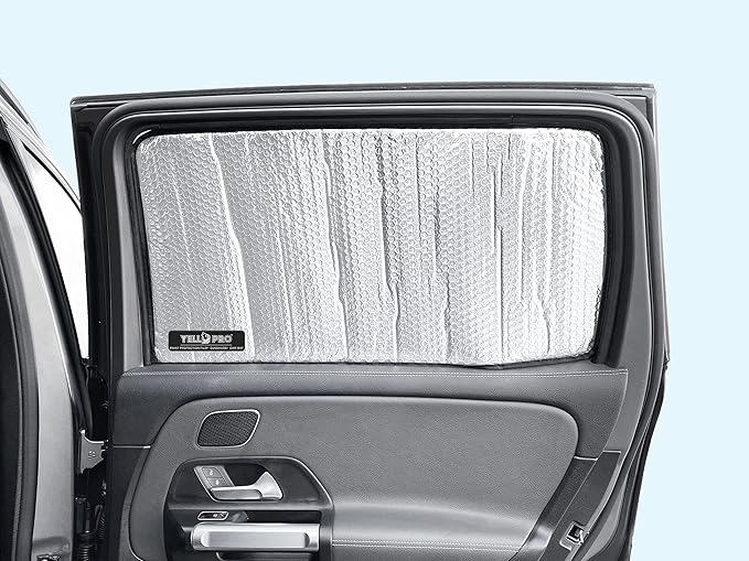 YelloPro Side Window Rear Seat 2nd Row Sunshade (Set of 2) Custom Fit for 2020 2021 2022 2023 2024 2025 2026 Mercedes-Benz GLB-Class SUV, UV Reflector Sun Protection (Made in USA)