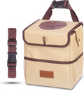Creathing Car Trash Can [Touring Edition] - Removable Liner - 100% Leakproof, Odor Control Lid, Hanging Garbage Bin for SUV, Truck, Car (2 Gal, Beige)