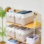 15x11x9.5 Inch Storage Baskets for Shelves,3 Pack Storage Bins，Foldable Organizer Boxes, Decorative Storage Basket for Organi