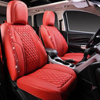 CAR PASS Nappa Leather Bling Diamond Car Seat Covers Full Set Universal Cushioned, Waterproof Heavy-Duty Anti-Slip Luxury Lea