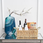 Wicker Divided Storage Basket Woven Natural Basket Hyacinth for Organizing Bathroom Kitchen Shelves Office Supplies Organizat