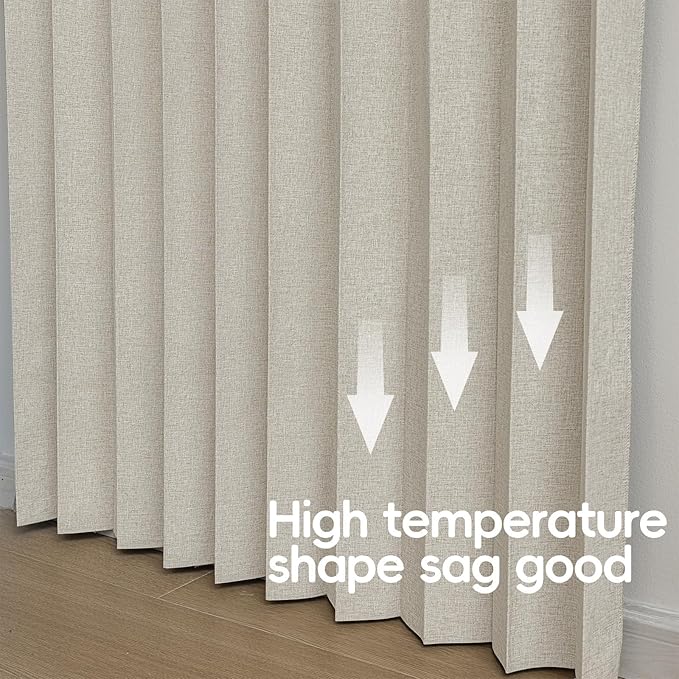 Jilron Accordian Door Curtain, 100% Blackout Folding Magnetic Doorway Curtains,Linen Style Closet Doors,for Room Divider,Priv