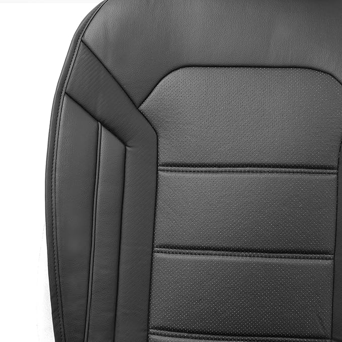 FH Group Front Set Faux Leather Car Seat Cushions - Seat Covers for Low Back Seat, Universal Fit, Airbag Compatible Seat Cove