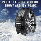 VaygWay Car Snow Tire Anti-Slip Chains - All Season Black Upgraded - Emergency Vehicle Tire Chains for Cars, SUVs, & Trucks (