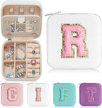 Parima Jewelry Organizer Box, Small Jewelry Box for Women Girls Initial R Travel Jewelry Case Small Jewelry Organizer Box Tra