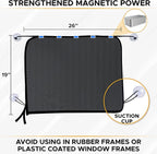 EcoNour Magnetic Car Side Window Sun Shade (1 Pack) | Rear Window Sunshade Covers & Blocks UV Rays | Baby Shades for Side Windows Ensures Privacy Protection | Baby Car Travel Accessories (26"x19")