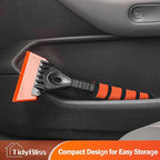 Ice Scraper for Car Windshield, 5 inches Wide TPU Blade, Frost Remover with Ergonomic Foam Grip for SUV Truck Glass Window (Orange)