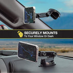 Scosche MP2WDEX2-XTSP MagicMount Pro2 Magnetic Car Phone Holder Extendo Telescoping Windshield or Dashboard Mount with Suction Cup Compatible with MagSafe, iPhones, Galaxy, Pixel & All Smartphones