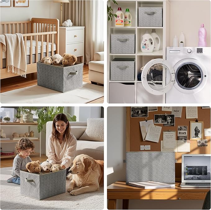 GRANNY SAYS Closet Storage Bins, Storage Baskets for Organizing, Fabric Storage Bins with Handles, Clothing Storage Container