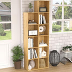 Cube Shelf Organizer, 6 Cube Oak Open Shelf, Freestanding 6-Tier Low Bookcase, DVD Shelf & Lego Display for Living Room, Bedr