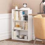 Furinno Jaya Book Shelf, 3-Tier Bookshelf, Standing Bookcase with Adjustable Shelves, 9.5 x 24.5 x 40.3, for Living Room, Bed