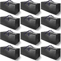 VELVETSURE 12 Pack Heavy Duty Extra Large Moving Bags W/Backpack Straps - Strong Handles & Zippers, Storage Totes For Space S
